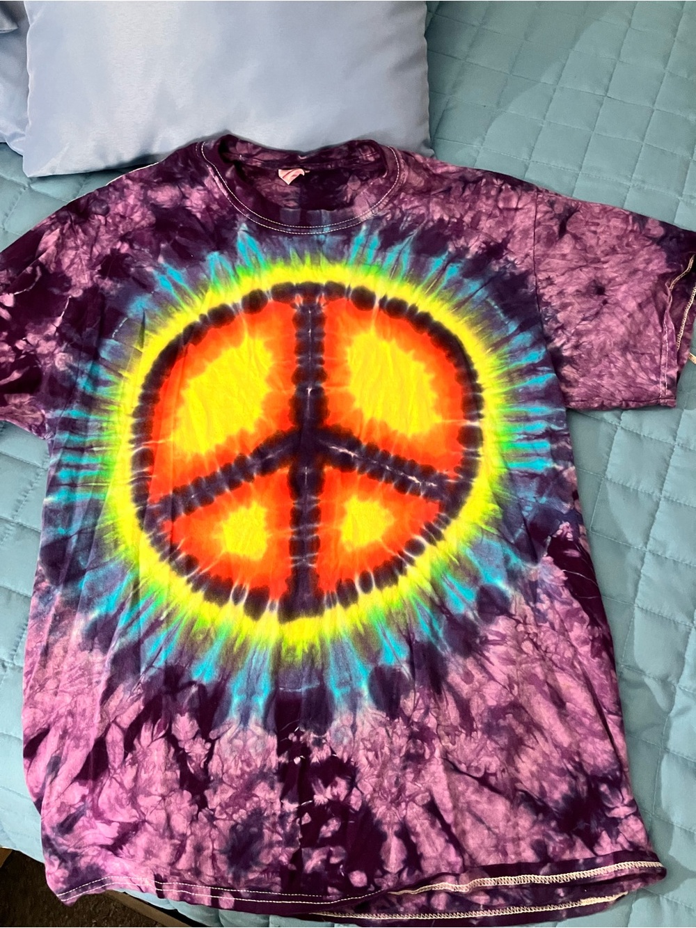 Tie-Dye Peace Sign Tee - Purple Multicolor